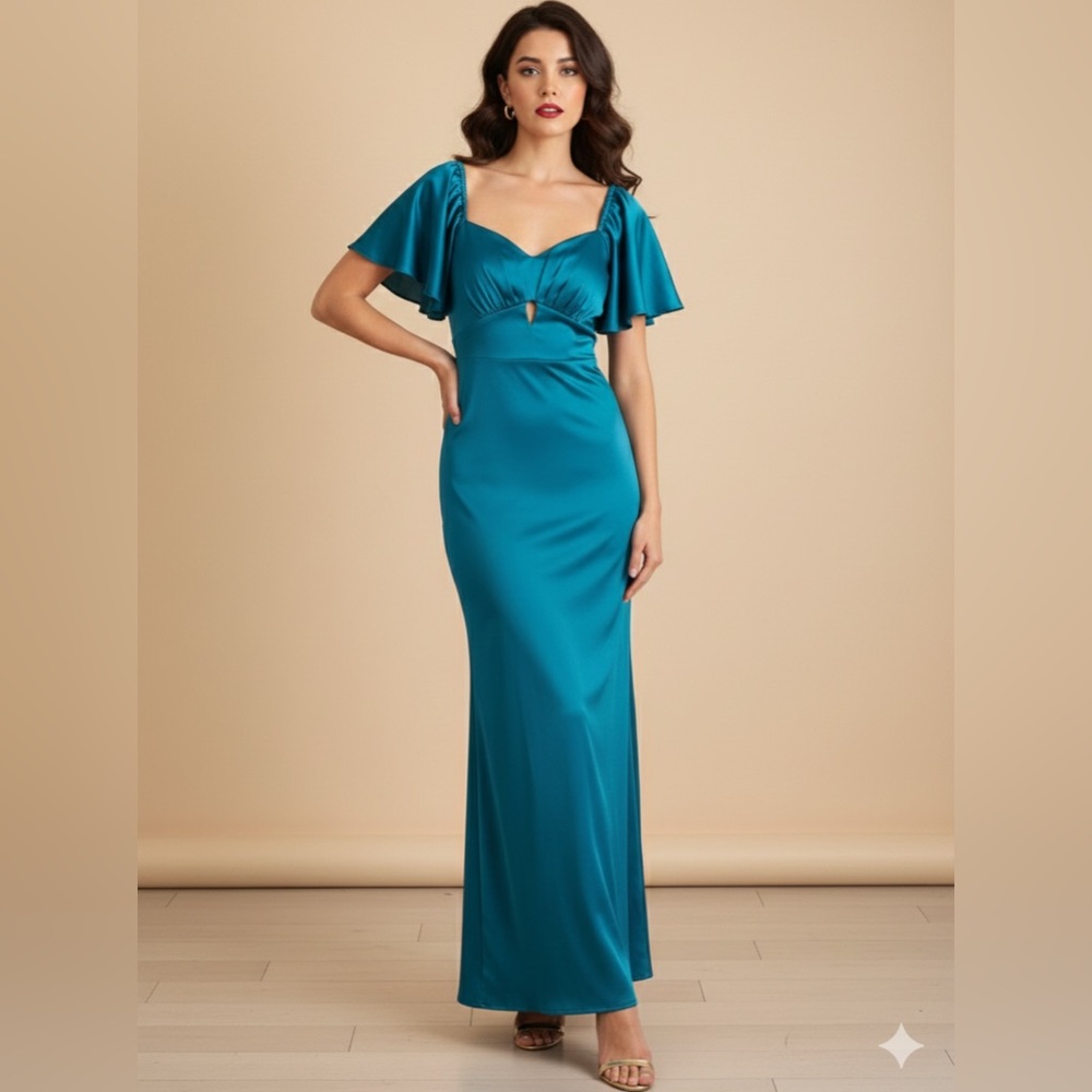 Elegant Blue Off-Shoulder Dress